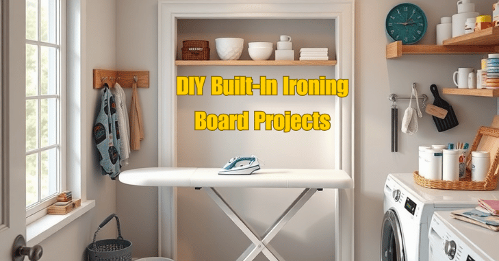 DIY built-in ironing board project installed inside an IKEA drawer